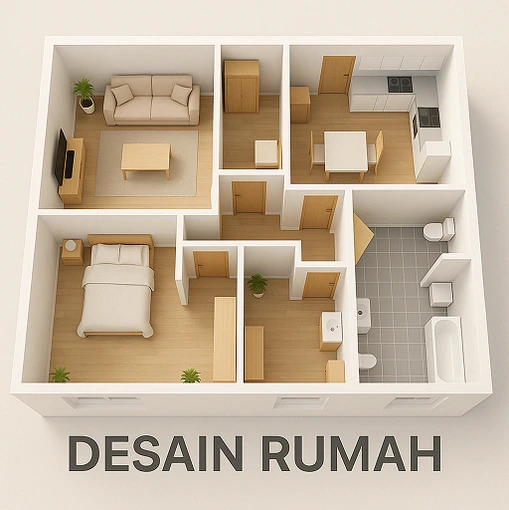 Desain rumah sendiri denah 2D