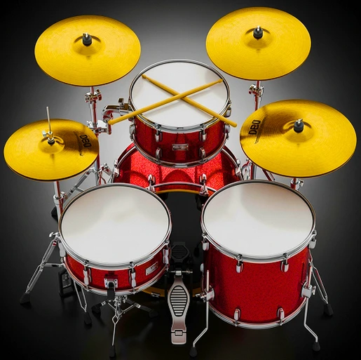 Bermain Drum dengan Set Drum